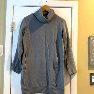 Super comfy cowl neck Loft Size S long grey sweatshirt. Roomy and comfy!
